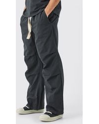 BoohooMAN - Elasticated Waist Contrast Drawcord Baggy Trouser - Lyst
