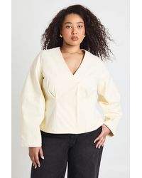 Boohoo - Plus Twill Balloon Sleeve Ciniched Blazer - Lyst