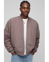 BoohooMAN - Boxy Fit Peached Embroidered Ma1 Bomber Jacket - Lyst