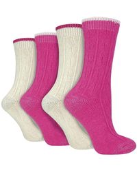 Wildfeet - 4 Pack Ladies Cable Knit Socks - Lyst