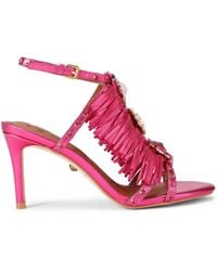 Kurt Geiger - Leather Fringed Sandals - Lyst