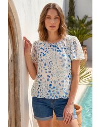 Roman - Petite Abstract Spot Print Top - Lyst