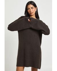 Boohoo - Crew Neck Flared Sleeve Knitted Mini Dress - Lyst