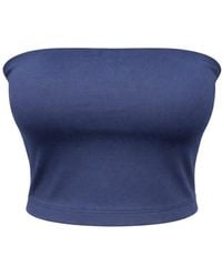 MixRay - Strapless Crop Bandeau Blouse - Lyst