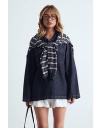 Boohoo - Denim Collared Rugby Shirt - Lyst