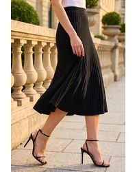 Roman - Ribbed Knit Flared Midi Skirt - Lyst
