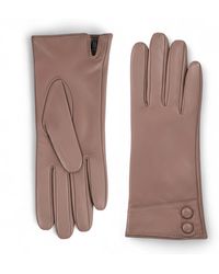 Infinity Leather - Italian Soft Wool Lining Winter Button Design Driving Gloves - Lyst