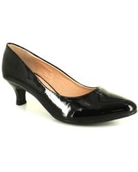 Comfort Plus - New /Ladies Patent Wide Fit Kitten Heel Court Shoes Pu - Lyst