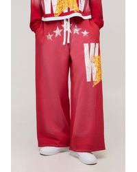BoohooMAN - Extreme Wide Leg Faux Boxer Western Wild Star Graphic Washed Jogger - Lyst