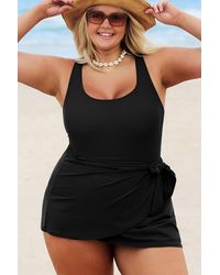 Azura Exchange - Plus Size Wikkelrok Badpak - Lyst