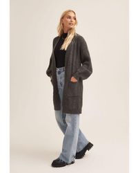 Gini London - Cable Knit Pocket Edge To Cardigan - Lyst