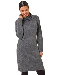 Roman - Ring Neck Detail Knitted Dress - Lyst