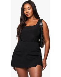 Boohoo - Plus Bengaline Wrap Skort - Lyst
