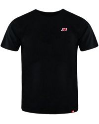 New Balance - Short Sleeve Crew Neck Small Nb Pack T-Shirt Mt01660 Bk Cotton - Lyst