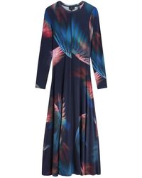 Ted Baker - Georii Printed Slinky Jersey Long Sleeve Dress Viscose - Lyst
