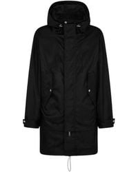 DSquared² - Fish Tail Lange Zwarte Parka Jas - Lyst