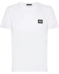 Dolce & Gabbana - T-Shirt With Logo Plaque - Lyst