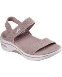 Skechers - Go Walk Arch Fit 2.0 Textiel Vrouwen Mauve Sandalen - Lyst