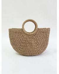 SVNX - Round Woven Straw Holdall With Circular Handle - Lyst