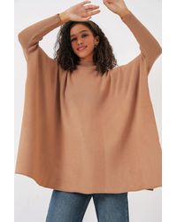 Bigdart - Slit Detailed Half Turtleneck Loose Sweater - Lyst