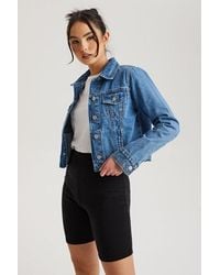 Urban Bliss - Mid Raw Hem Denim Jacket - Lyst