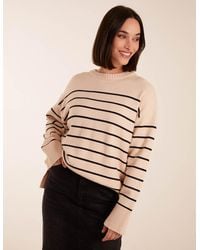 Blue Vanilla - Thin Stripe Crew Neck Chunky Jumper - Lyst