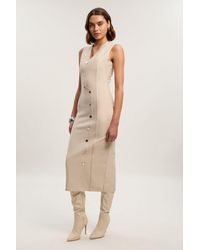 Karen Millen - Figure Form Bandage Button Through Pencil Midi Dress - Lyst