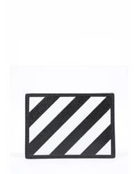 Off-White c/o Virgil Abloh - Gebroken Witte Kaarthouder Met Diagonale Strepen En Print In Zwart - Lyst
