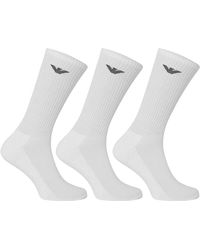 Emporio Armani - Cc300 Crew Socks Everyday Sports Cotton 3 Pack Trainer - Lyst