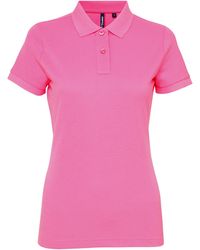 Asquith & Fox - Ladies Short Sleeve Performance Blend Polo Shirt (Neon) - Lyst