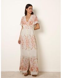 Blue Vanilla - Floral Print Button Front Maxi Dress - Lyst