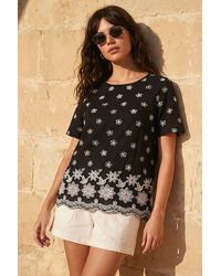 Roman - Floral Embroidered Top - Lyst