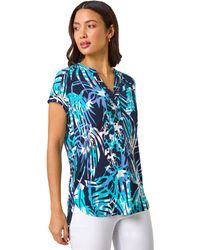 Roman - Textured Abstract Print Top - Lyst