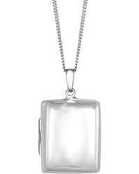 The Jewellery Stockroom - Sterling Rectangular Locket Pendant Adjustable Necklace - Lyst