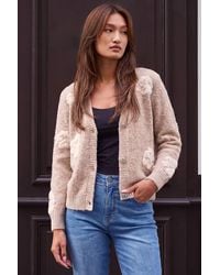 Roman - Embossed Floral Knit Cardigan - Lyst