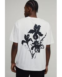 BoohooMAN - Oversized Floral Back Print T-Shirt - Lyst