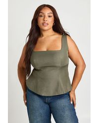 Boohoo - Plus Peplum Hem Corset Top - Lyst