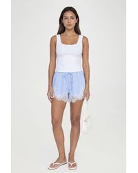Boohoo - Tall Lace Trim Stripe Flippy Shorts - Lyst