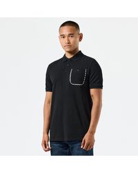 Weekend Offender - Spence Mid Check Detail Poloshirt In Zwart - Lyst