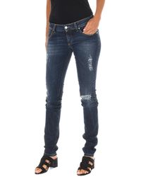 Met - Long Denim Pants Worn And Torn Effect 10Db50219 - Lyst