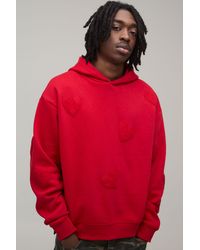 BoohooMAN - Oversized Boxy Heart Applique Hoodie - Lyst