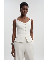 Karen Millen - Tailored Tux Corset Top - Lyst