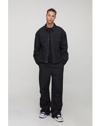 BoohooMAN - Tall Oversized Flannel Ripstop Cargo Shacket - Lyst