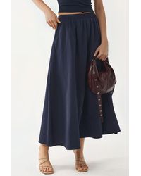 Busem - Elastischer Taillen-Midi-Rock Mit Taschen - Lyst