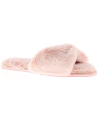 Kisses - Fluffy Slippers Mules Memory Foam Milly Textile - Lyst