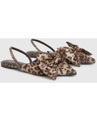 Boohoo - Wide Fit Faux Suede Bow Detail Pointed Flats - Lyst