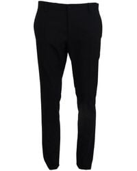 Dolce & Gabbana - Blauw Wol Stretch Formele Slim Fit Broek - Lyst
