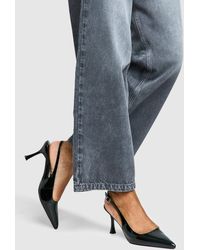 Boohoo - Patent Slingback Pointed Court Shoes - Lyst