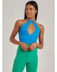 Pink Vanilla - Ribbed Halterneck Crop Top - Lyst