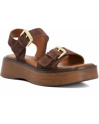 Dune - Luno Double Strap Flatform Sandals - Lyst